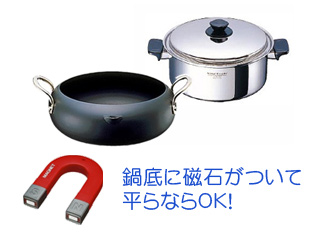 鉄・ステンレスタイプの使用できる鍋